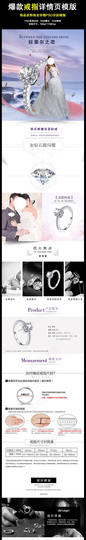 淘宝天猫饰品首饰珠宝详情页描述模版