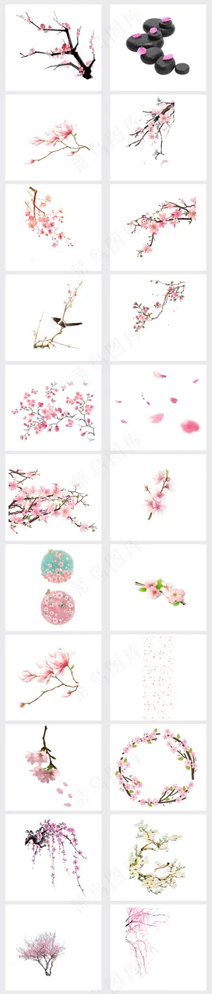 春天浪漫粉红色桃花梅花樱花花朵图片...