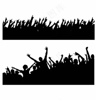 人物欢呼剪影