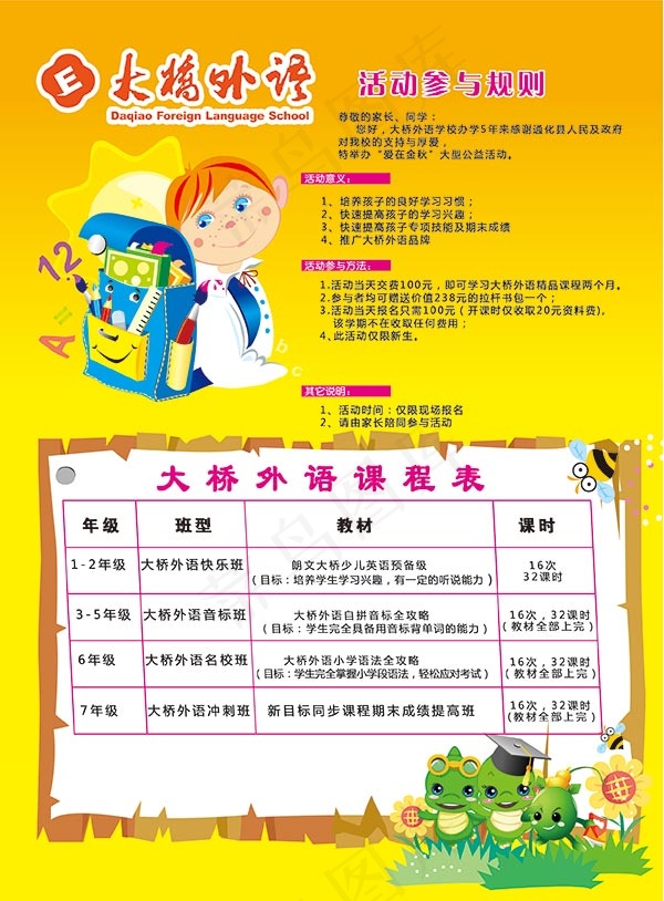 英语培训班招生PSD图片psd模版下载