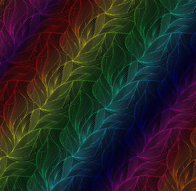 彩虹树叶线描PSD分层素材(4366X4265(DPI:299))psd模版下载