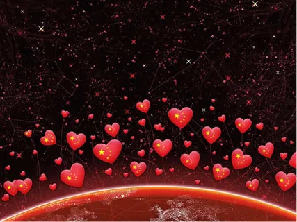 飞翔的红旗气球ppt模板