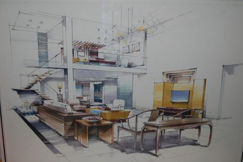 客厅线稿设计素材手绘图片素材