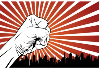 中国元素地图红旗五角星拳头党长城狮...