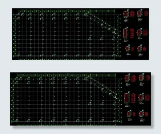 钢结构厂房基础短柱平面