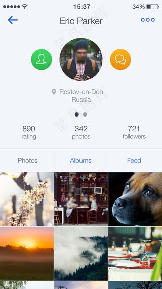 照片应用程序配置文件移动手机APP界面UI