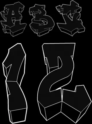 3D字母数字笔刷