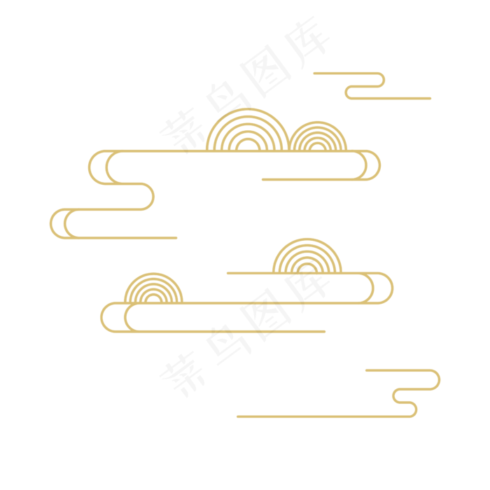 中国风云纹图案装饰,免抠元素