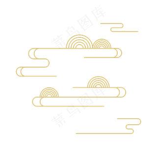 中国风云纹图案装饰,免抠元素