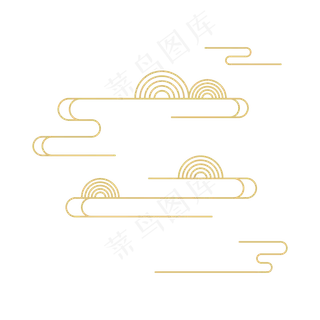 中国风云纹图案装饰,免抠元素