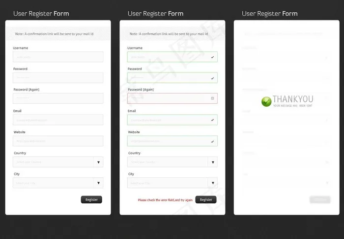 用户注册窗口图片psd模版下载