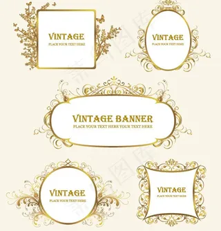 金色古典欧式花边免费下载