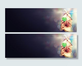 唯美树叶背景banner设计　