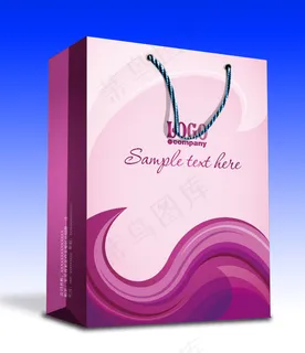 红色手提袋 平面图图片