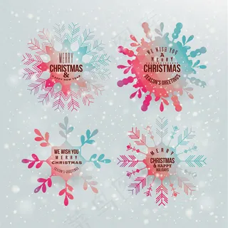 炫彩圣诞节主题标签矢量素材