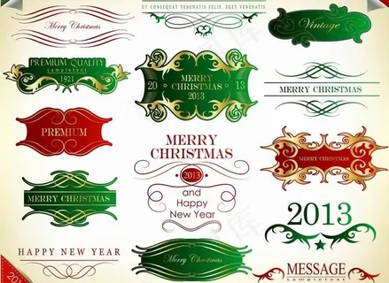 欧式花纹 圣诞标签贴纸图片 欧式花纹 圣诞标签贴纸图片