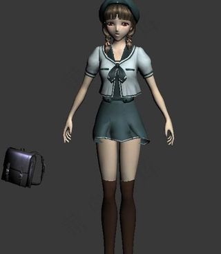 两个小辫的可爱女孩