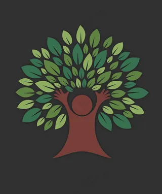 孩子大树矢量素材