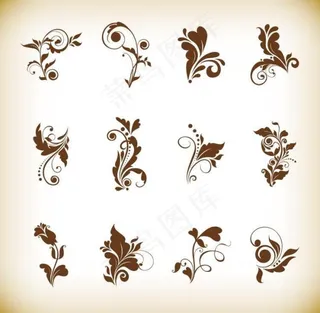 花卉花纹复古背景矢量素材