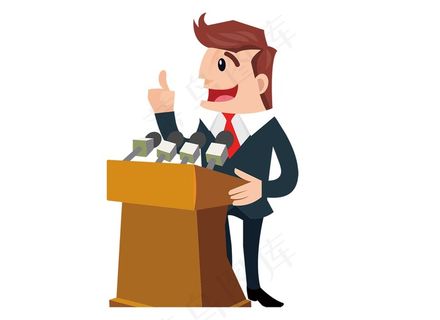 卡通男士演讲png元素