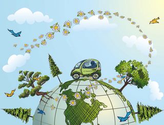 卡通手绘环保插画矢量图