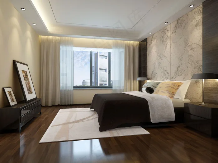 现代风格主卧效果图图片