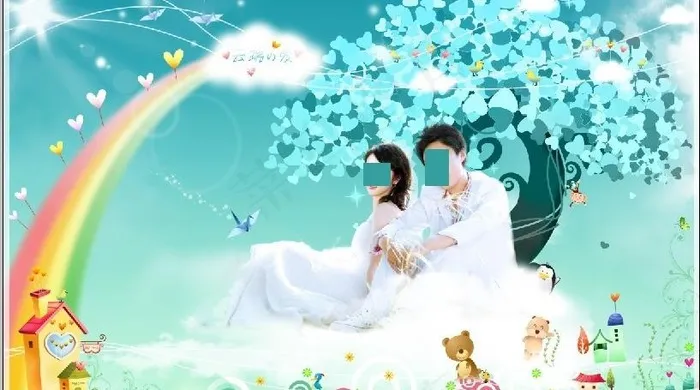 婚纱创意模板图片psd模版下载