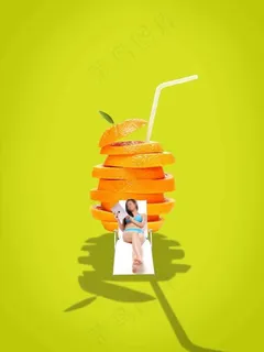 美女晒太阳图片