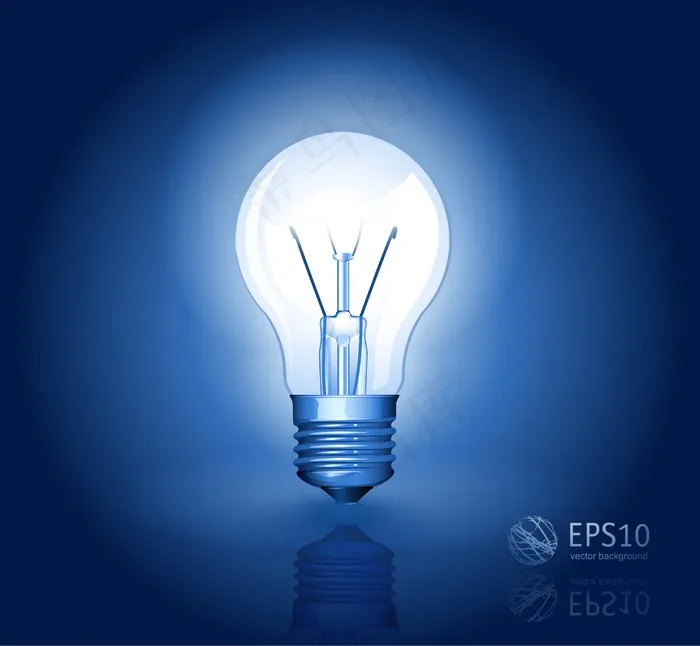 电灯泡矢量摘要eps,ai矢量模版下载