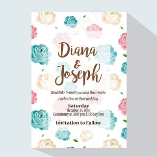 彩色婚礼邀请卡设计