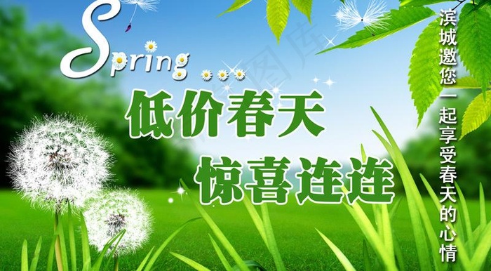 低价春天 惊喜连连 共享春天的心情图片psd模版下载