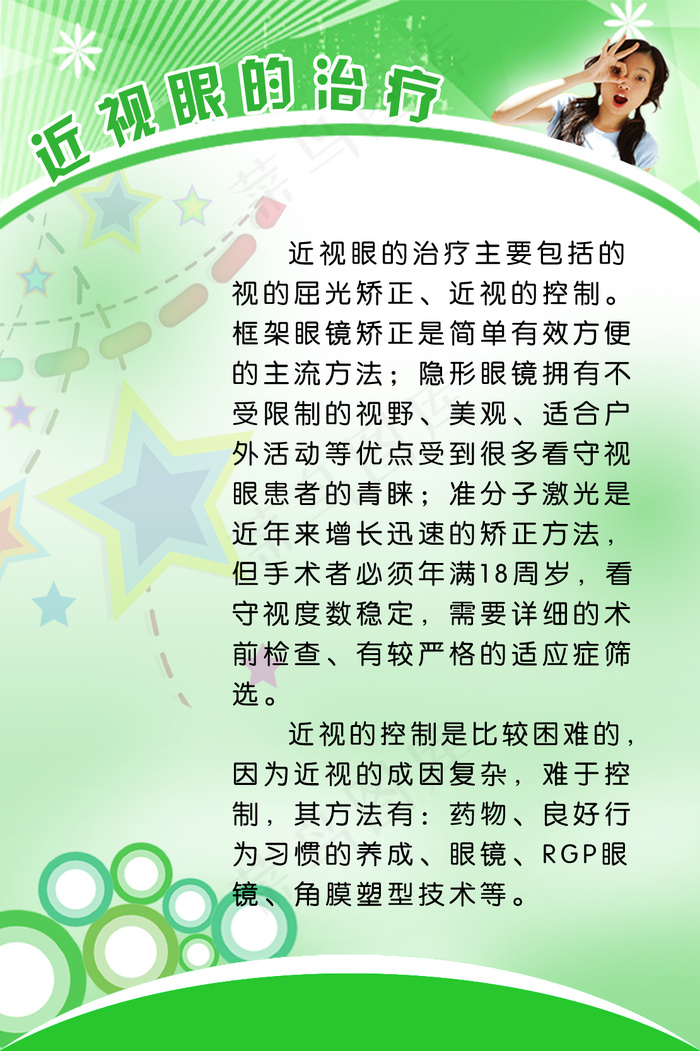 近视眼的治疗展板设计分层模板