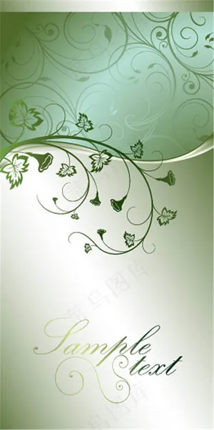 唯美精致花纹英文矢量素材