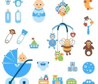 可爱的婴儿玩具向量