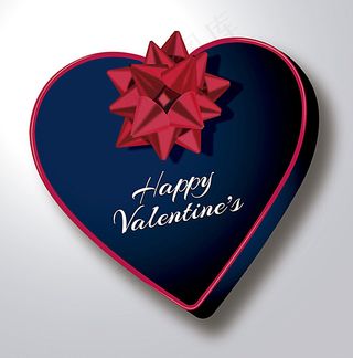 蓝色心形礼盒图片