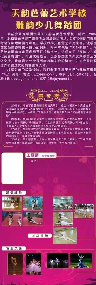芭蕾舞艺术学校x展架图片cdr矢量模版下载