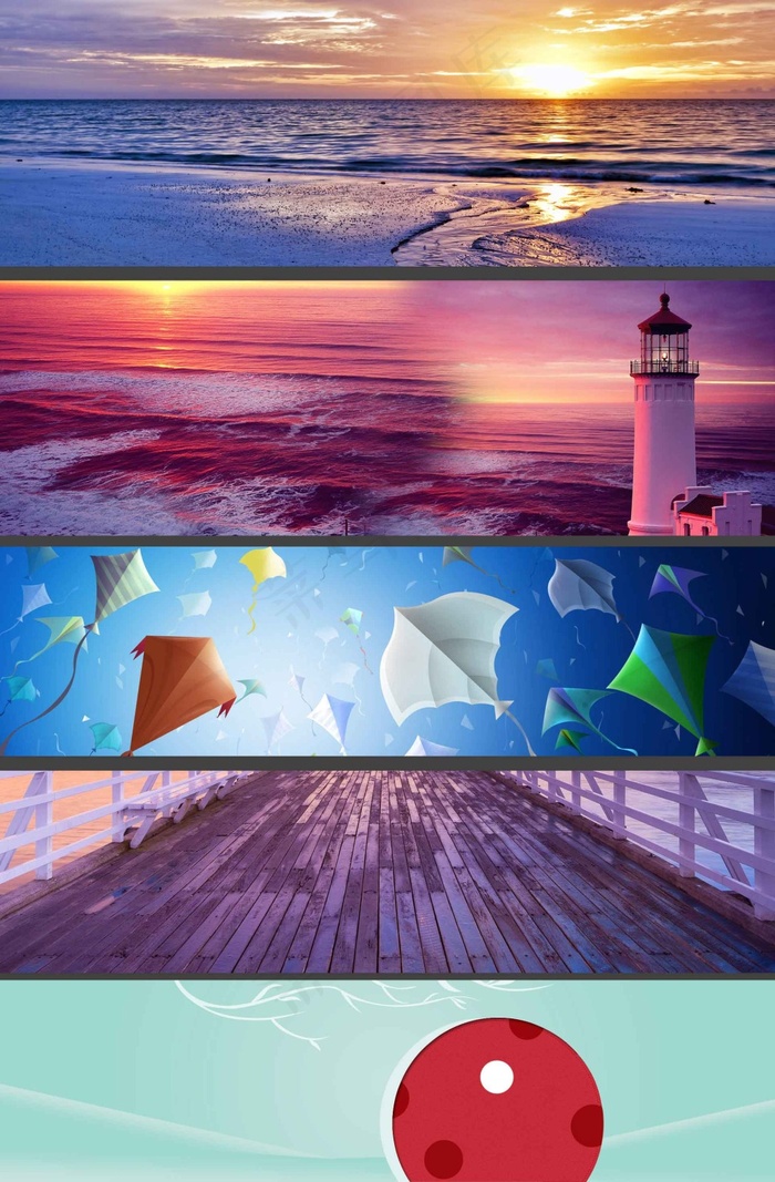 夕阳海洋海报背景psd模版下载