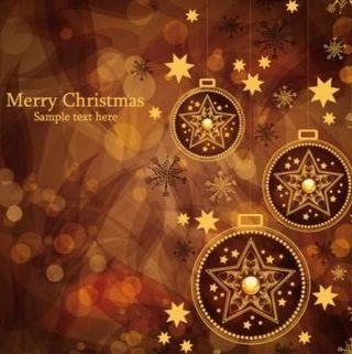 圣诞节华丽的棕色背景02矢量