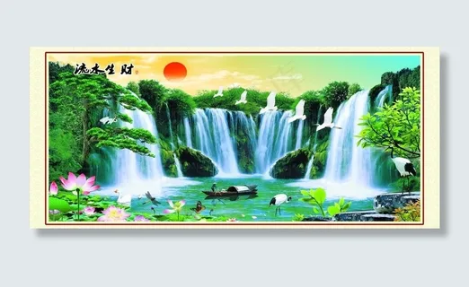 迎客松中堂画图片