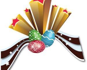 三维的恒星和复活节彩蛋，免费矢量