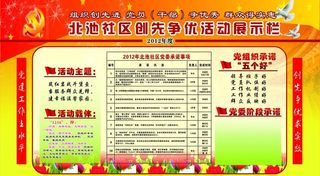 展板模板 党建板报 创先争优图片