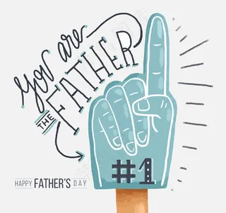 最好的手势父亲节贺卡矢量图