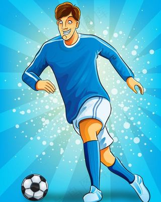 卡通足球运动员背景图片