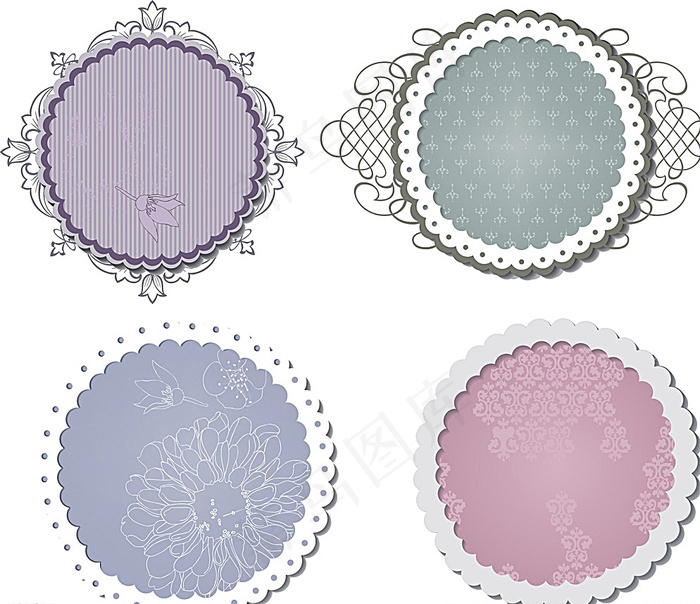 圆形卡通边框图片cdr矢量模版下载