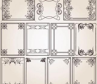 老花纹边框矢量