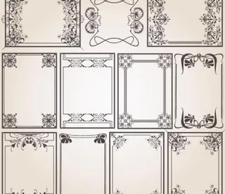 老花纹边框矢量