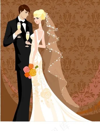 时尚婚礼卡片背景矢量素材1