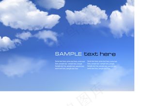 精美蓝天白云背景矢量图4