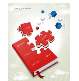 图书拼图背景图片