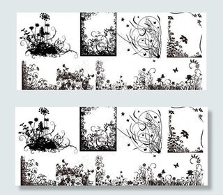 8植物装饰图案的轮廓